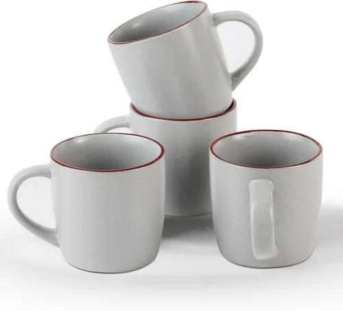 Miniatura 14 de famiware Mercury - Tazas de café de 13 onzas, juego de 4 tazas de café con asa, tazas para café con leche, té caliente, capuchino, moca, cacao, negro