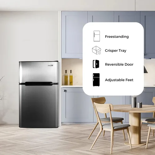 Miniatura 7 de Equator Advanced Appliances Conserv - Mini refrigerador compacto de acero inoxidable de 19 pulgadas, 2 puertas, 3cf, puerta reversible, 110 V