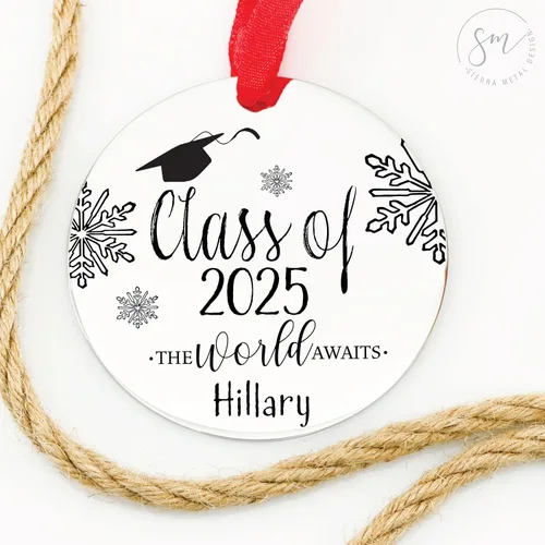 Miniatura 7 de Clase de 2026 - Adorno personalizado de Navidad de graduación 2026, adorno de Navidad, graduado, universidad, graduación, graduado de escuela