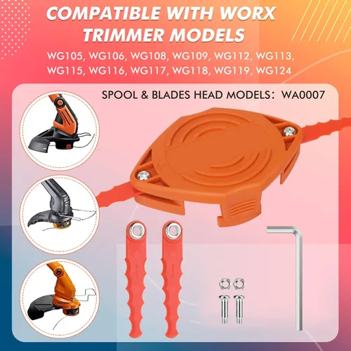 Miniatura 3 de WA0007 - Bobina de repuesto compatible con Worx WG105, WG106, WG108, WG109, WG112, WG113, WG115, WG116, WG117, WG118, WG119, WG124, recortadora