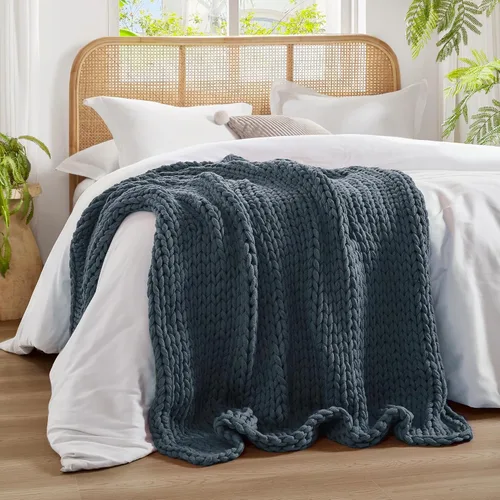 Miniatura 8 de Madison Park Manta bohemia, suave regalo hecho a mano para decoración del hogar, ligera y transpirable para todas las estaciones, manta de punto