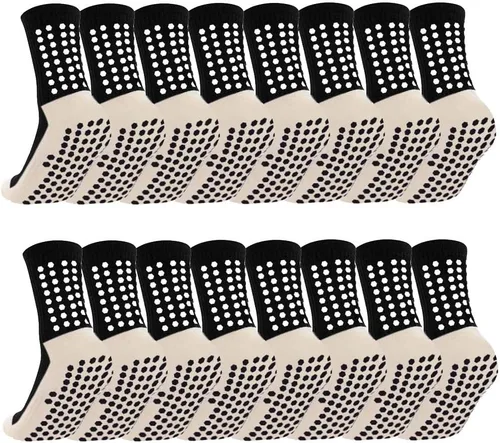 Paquete de 8 calcetines de fútbol para hombre, antideslizantes, almohadillas de agarre antideslizantes para fútbol, baloncesto, deportes, calcetines