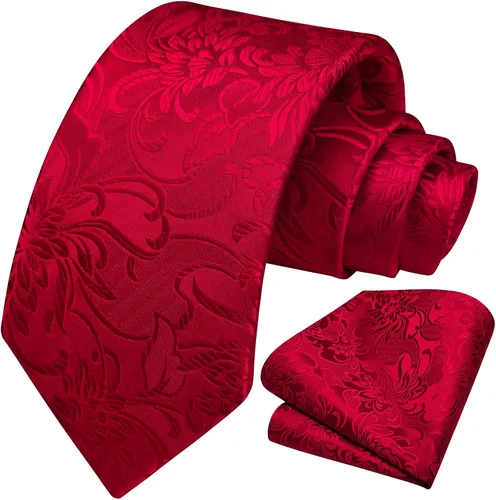 Miniatura 244 de Corbatas florales tejidas clásicas para hombre, corbata cuadrada de bolsillo, corbatas formales para hombres, boda con pañuelo