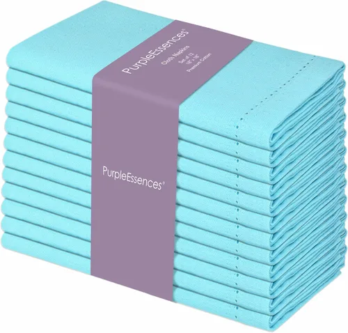 Miniatura 37 de PurpleEssences Juego de 6 servilletas de tela de vainica, 100% algodón, suaves, duraderas, lavables, ideales para bodas, Navidad, vacaciones