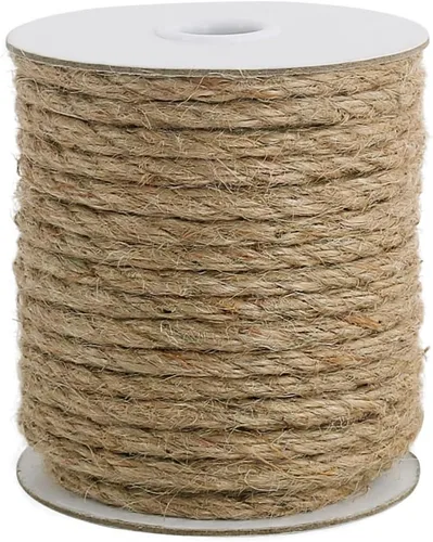 Vivifying Cuerda de yute de 0.236 in, cuerda marrón natural resistente de 66 pies para manualidades, poste rascador de gatos, jardinería, agrupación