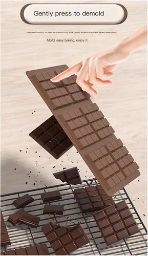 Miniatura 6 de Molde de silicona grande para barra de chocolate de 6.7 x 10.2 pulgadas, antiadherente, moldes de caramelo de cavidad profunda para hornear