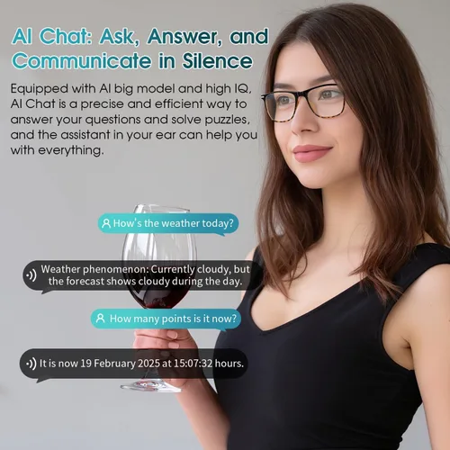 Miniatura 6 de Al - Lentes inteligentes para hombres y mujeres, lentes de traducción Bluetooth con 164 idiomas, lente de cambio de color, música y llamadas
