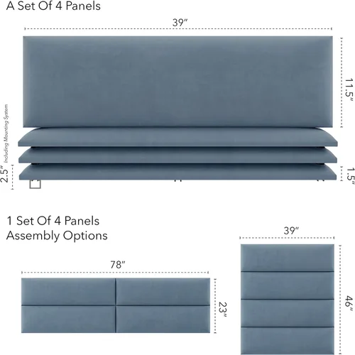 Miniatura 156 de Vant - Paneles tapizados para pared - Cabeceros montados en la pared tamaño King/Cal King - Cuero vintage blanco tórtola - Twin/King - Juego de 4