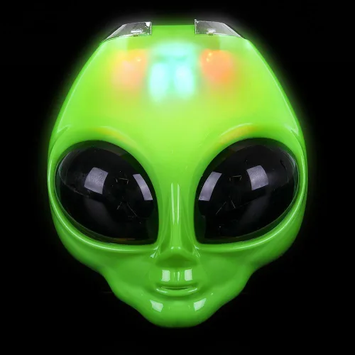 Miniatura 3 de Rhode Island Novelty Máscara alienígena verde iluminada de 8 pulgadas, una por pedido