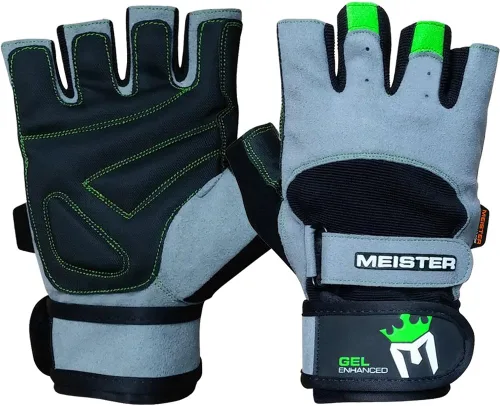 Miniatura 4 de Meister Guantes de levantamiento de pesas con relleno de gel Negro / Rojo