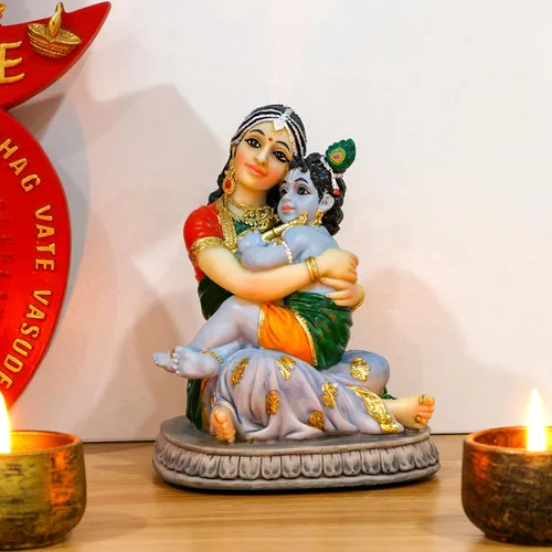 Miniatura 4 de alikiki Maa Yashoda Krishna Murti Estatua – 5.7 pulgadas, Dios hindú, Señor Krishna, ídolo regalo para devoto de Pooja indio, regalo de cumpleaños
