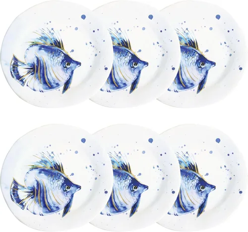 Miniatura 6 de UP UPware - Juego de platos redondos para ensalada de melamina de cangrejo, platos redondos para risotto, pasta y ensalada, sin BPA, aptos