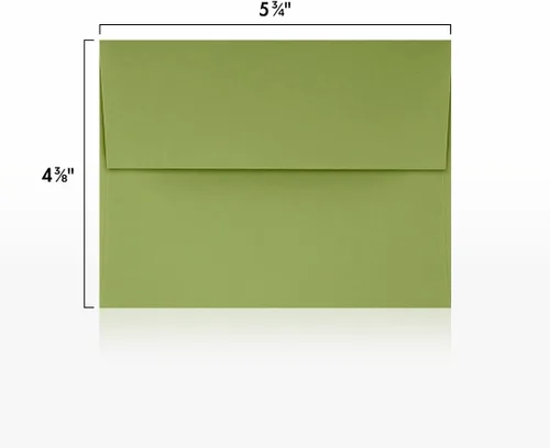 Miniatura 3 de LUXPaper Sobres de invitación A2 Pelar y prensar 4 3/8 pulgadas x 5 3/4 pulgadas Verde aguacate Texto de 70 libras 50