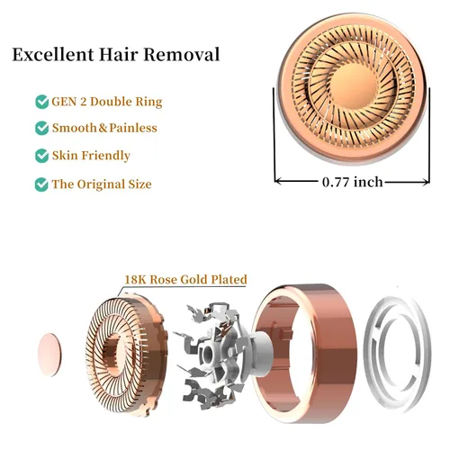 Miniatura 3 de Cabezales de repuesto para removedor de vello facial para cabezales de repuesto impecables Gen 2 adecuados para acabado táctil, herramienta de 6