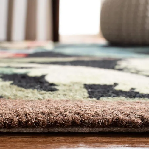 Miniatura 4 de SAFAVIEH Chelsea Collection - Alfombra decorativa de 1 pies 8 pulgadas x 2 pies 6 pulgadas, color negro, lana de campo francesa enganchada a mano