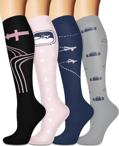 Miniatura 20 de Calcetines de compresión para mujeres y hombres circulación (3 pares) son el mejor apoyo para correr, atletismo, ciclismo, senderismo 01 Negro
