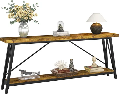 Miniatura 10 de Tribesigns Mesa de sofá extra larga de 70.9 pulgadas detrás del sofá, mesa consola de entrada industrial para pasillo, entrada y sala de estar