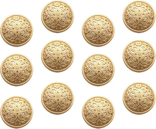 Miniatura 16 de Milisten 30 botones planos redondos de metal, abrigos, chaquetas, camisas, trajes, pantalones botones para costura artesanal (plata, 0.98 pulgadas)