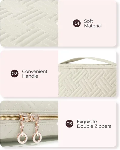 Miniatura 27 de BAGSMART Estuche organizador de joyería, de viaje para collar, aretes, anillos, brazalete