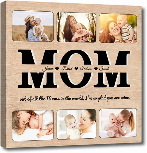 Miniatura 16 de LZIMU Regalos personalizados para el Día del Padre, lienzo impreso con tus fotos, lienzo personalizado para pared, regalos únicos de cumpleaños