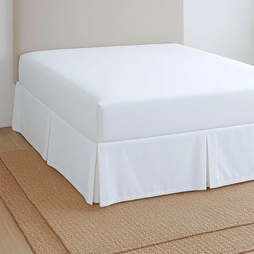 Miniatura 8 de Falda de cama plisada tamaño Full, fácil ajuste con caída entallada de 8 pulgadas, microfibra sin arrugas, ligera, aspecto clásico y limpio (blanco)