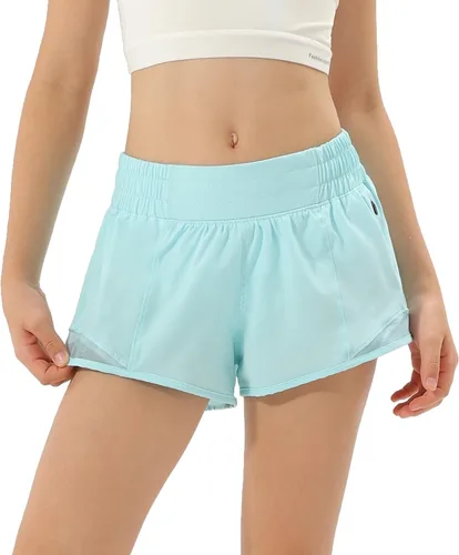 Aurefin Pantalones cortos deportivos para niñas, pantalones cortos ligeros para correr para adolescentes, niñas, pantalones cortos deportivos con