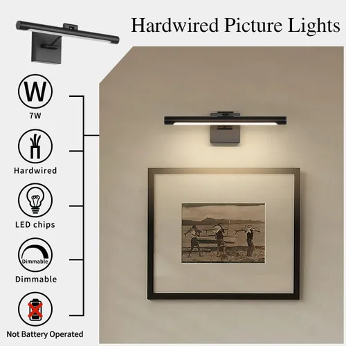 Miniatura 3 de Joosenhouse Luz para cuadros de cableado directo, luces LED regulables para cuadros y pinturas de 16.53 pulgadas, iluminación de retrato de diana