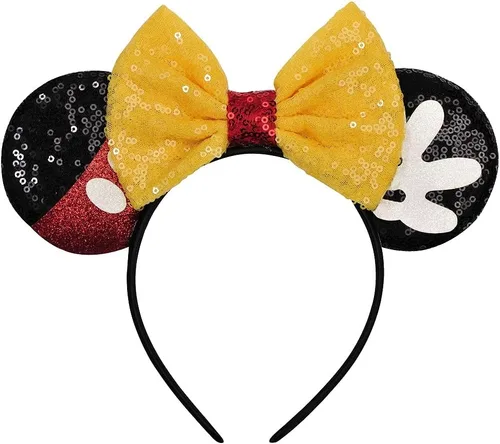 Miniatura 39 de FANYITY - Orejas de ratón, diadema con lentejuelas brillantes para cosplay de ratón para niños, niñas y mujeres, para Halloween y viaje a Disney