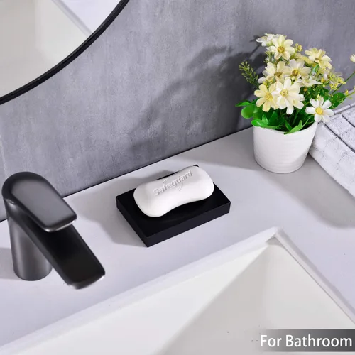 Miniatura 5 de Jabonera negro mate, jabonera mate, soporte para jabón para baño, cocina, lavadero, tocador para colocar jabón, esponjas, bandeja de joyería
