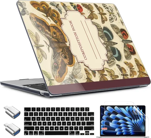 Miniatura 26 de TWOLSKOO Funda para MacBook Air de 15 pulgadas 2025 2024 2023 versión M4 A3241 M3 A3114 M2 A2941, carcasa rígida de plástico y protector