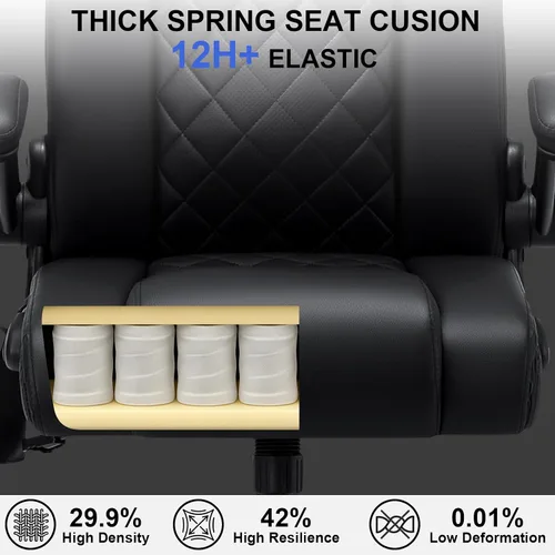 Miniatura 6 de VANSPACE Silla de oficina ejecutiva con soporte lumbar ajustable y reposacabezas Silla ergonómica de computadora de 440 libras, cómoda silla