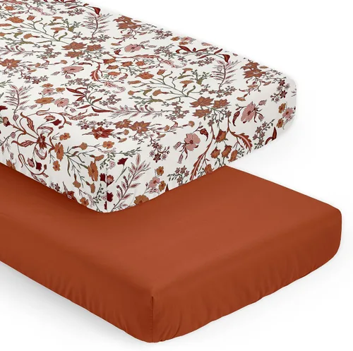 Miniatura 10 de Sweet Jojo Designs Orange Girl - Sábana bajera ajustable para cuna para bebé, recién nacido, habitación de bebé, colchón estándar óxido quemado
