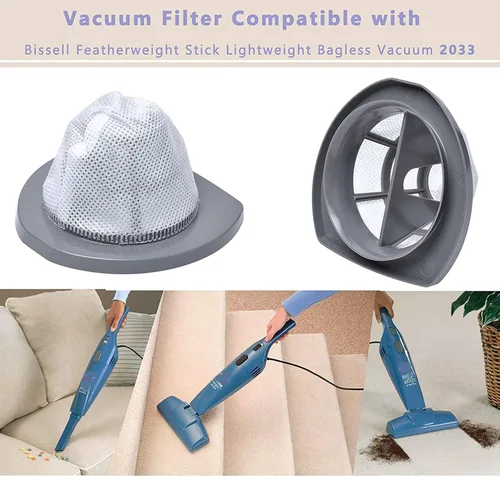 Miniatura 6 de Filtro de repuesto 2033 compatible con Bissell Featherweight Stick Aspiradora ligera sin bolsa 20331 20333 20334 20336 20339 2033M Series 1611508