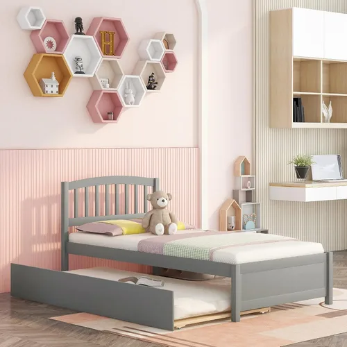 Miniatura 11 de Harper & Bright Designs Cama de plataforma baja tamaño individual para niños con cajones de almacenamiento, marco de cama de plataforma de madera