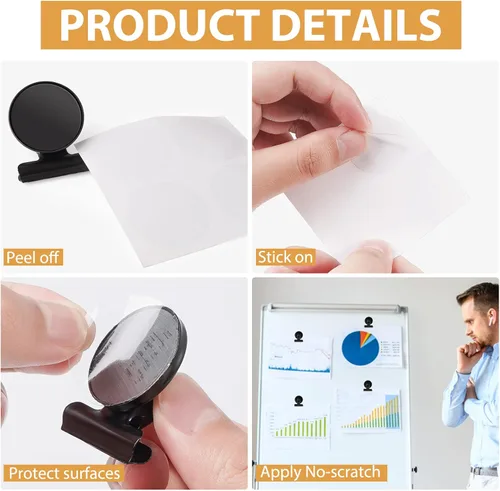 Miniatura 5 de Paquete de 8 imanes fuertes para nevera, clips de bulldog resistentes perfectos para refrigerador y pizarras blancas, uso doméstico y escolar (negro)