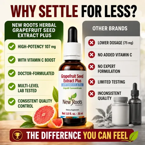 Miniatura 7 de NEW ROOTS HERBAL Extracto de semilla de pomelo en gotas de 1.0 fl oz (1 onza líquida) + vitamina C Extracto de semilla de pomelo súper concentrado