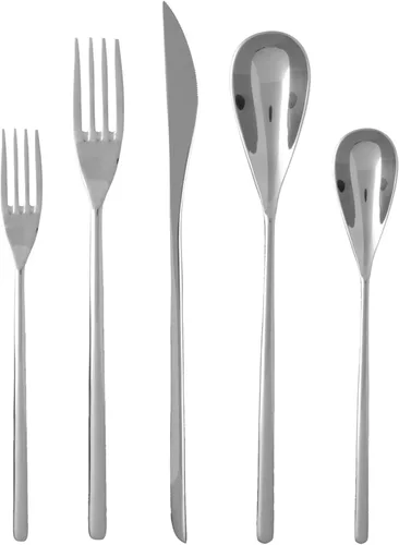 Fortessa Dragonfly - Cubiertos de acero inoxidable 18/10, juego de 20 piezas con cuchillos de mesa, tenedores y cucharas (servicio para 4), apto