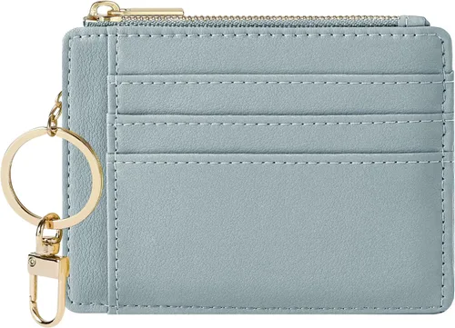Miniatura 21 de Sodsay Estuche para tarjetas, cartera delgada con bolsillo frontal, para mujer, sujetatarjetas con llavero Slim, Front Pocket, Credit Card Holder