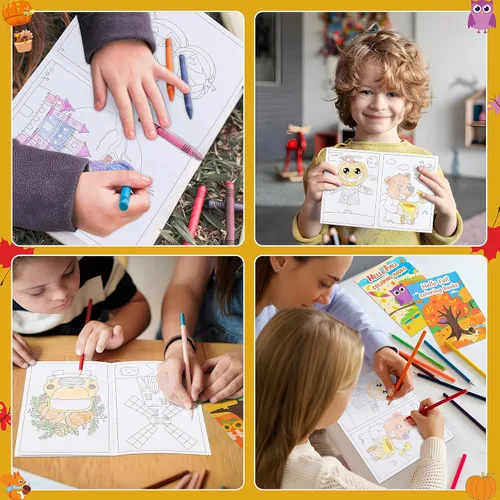 Miniatura 6 de 90shine 24 libros para colorear de otoño para niños, recuerdos de fiesta a granel para bolsas de regalos de 2-4, 3-5, 4-8 años