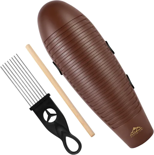 Miniatura 9 de EASTROCK Instrumento Guiro de 3.9 x 13 pulgadas, instrumento de percusión latina en forma de pez con 2 raspadores, instrumento de guiro amarillo