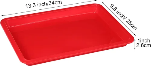 Miniatura 3 de Zonon 12 Pcs Plastic Art Trays 13.4 x 9.8 x 1 Inch Back to School Supplies Colorful Art Trays Stackable Activity Tray Office Storage Container for