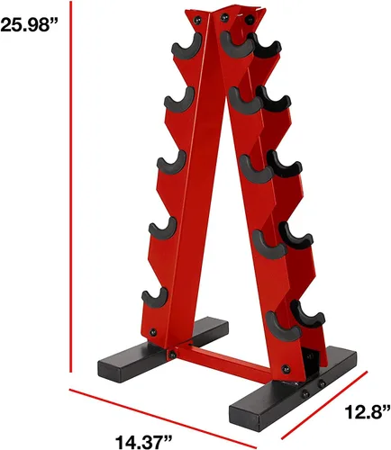 Miniatura 2 de CAP Barbell Juego de mancuernas de 150 libras con estante, serie Color Rojo