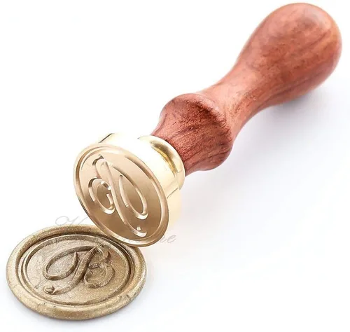 Miniatura 3 de Sello de cera, letra inicial escrita a mano con mango de palisandro, decoración en invitaciones, sobres de correo, tarjetas para cumpleaños, fiestas
