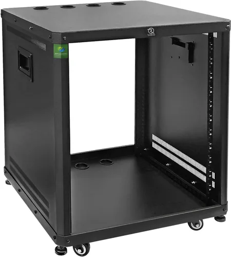 Miniatura 7 de RIVECO POMU - Estante estéreo y de estudio de 6U con ruedas giratorias, gabinete de red rodante, estante de audio de marco abierto para grabación