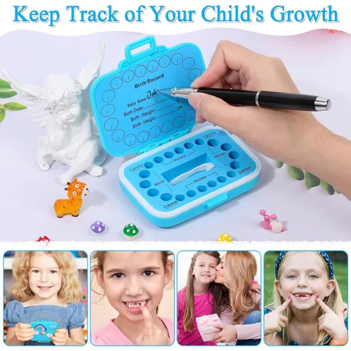 Miniatura 4 de Soportes de dientes para recuerdo de niños, caja de recuerdo de dientes de bebé, protector de dientes, contenedor de dientes para dientes perdidos