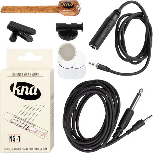 Miniatura 8 de KNA NG-1 Pastilla piezo para guitarra de cuerda de nylon, clásica, flamenca, tono acústico natural, ligera, desmontable, fácil instalación, pasiva