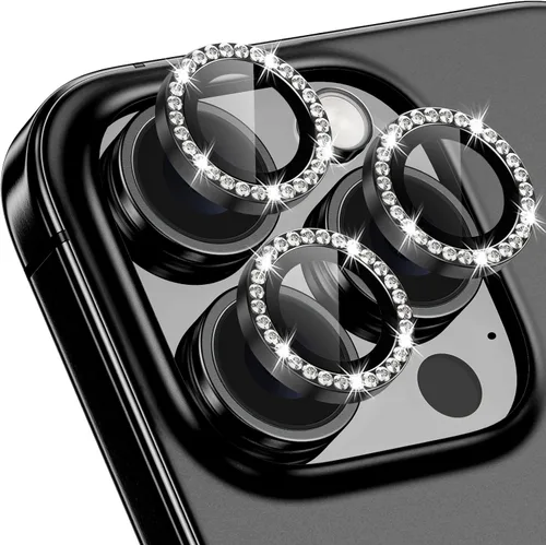 Miniatura 75 de Protector de Lente de Cámara Bling para iPhone 17 Pro / 17 Pro Max, Anillo de Metal con Diamante Individual con Dureza 9H, Protector de Pantalla