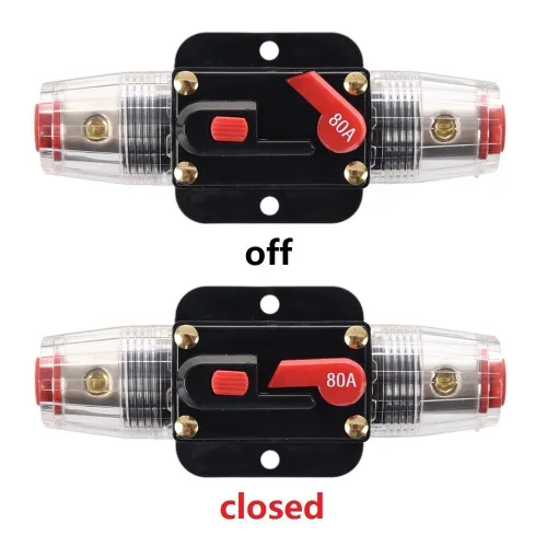 Miniatura 2 de Interruptor de circuito de 20 amperios de reinicio manual, impermeable, inversor en línea, para coche, motores de arrastre marino, barco, ATV