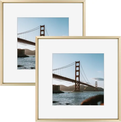 Miniatura 11 de Frametory, Portarretratos de metal de 16 x 24 pulgadas con paspartú para fotos de 12 x 18 pulgadas y vidrio real, colección de marcos de fotos