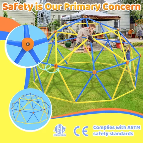 Miniatura 5 de Gardenature - Cúpula de escalada de 10 pies, gimnasio de jungla al aire libre para niños, cúpula geométrica para escalar con soporte de 880 libras